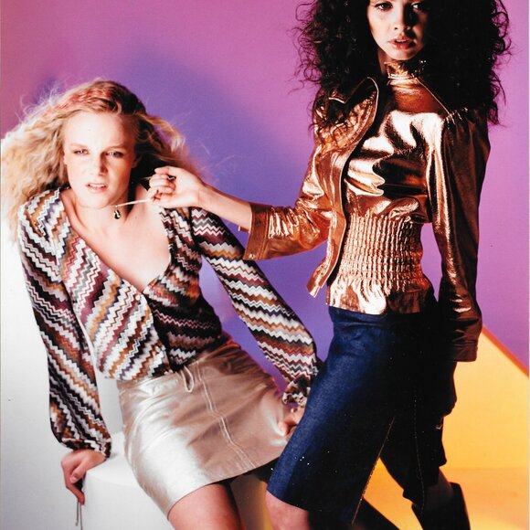 Anna Huling Copper "Metallic" Flared Leather Pant - Picture 12 of 12